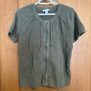 Christopher & Banks Khaki Knit Cardigan